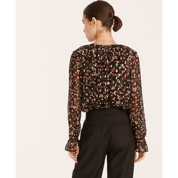 35. NWOT J.Crew Ruffleneck top in midnight vintage floral - Picture 3 of 7